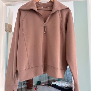 SPANX Dusty Rose Quarter-Zip Sweatshirt
